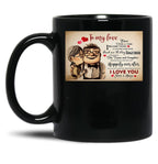 Carl And Ellie To My Love Once Upon A Time I Became Yours Black Coffee Mug