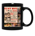 Carl Ellie To My Wife You'Re Braver Than You Believe Quilt Blanket Fleece Blanket To My Wife Blanket Warmer Gift Gift For Her Black Coffee Mug - Black
