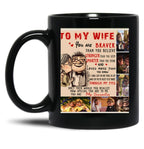 Carl Ellie To My Wife You'Re Braver Than You Believe Quilt Blanket Fleece Blanket To My Wife Blanket Warmer Gift Gift For Her Black Coffee Mug
