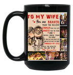 Carl Ellie To My Wife You'Re Braver Than You Believe Quilt Blanket Fleece Blanket To My Wife Blanket Warmer Gift Gift For Her Black Coffee Mug