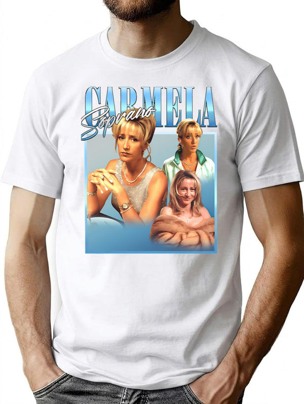 Carmela Soprano Classic Premium Heavyweight Cotton T-Shirt - White