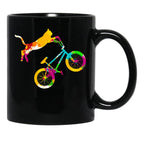 Cat Bmx Black Coffee Mug, Gift Coffee Mug - Black