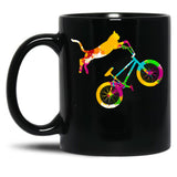 Cat Bmx Black Coffee Mug, Gift Coffee Mug - Black