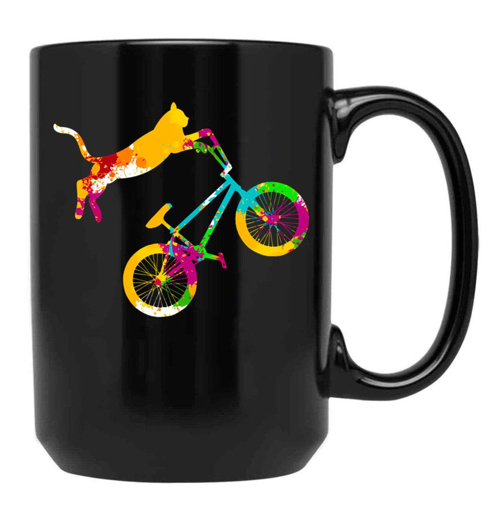 Cat Bmx Black Coffee Mug, Gift Coffee Mug