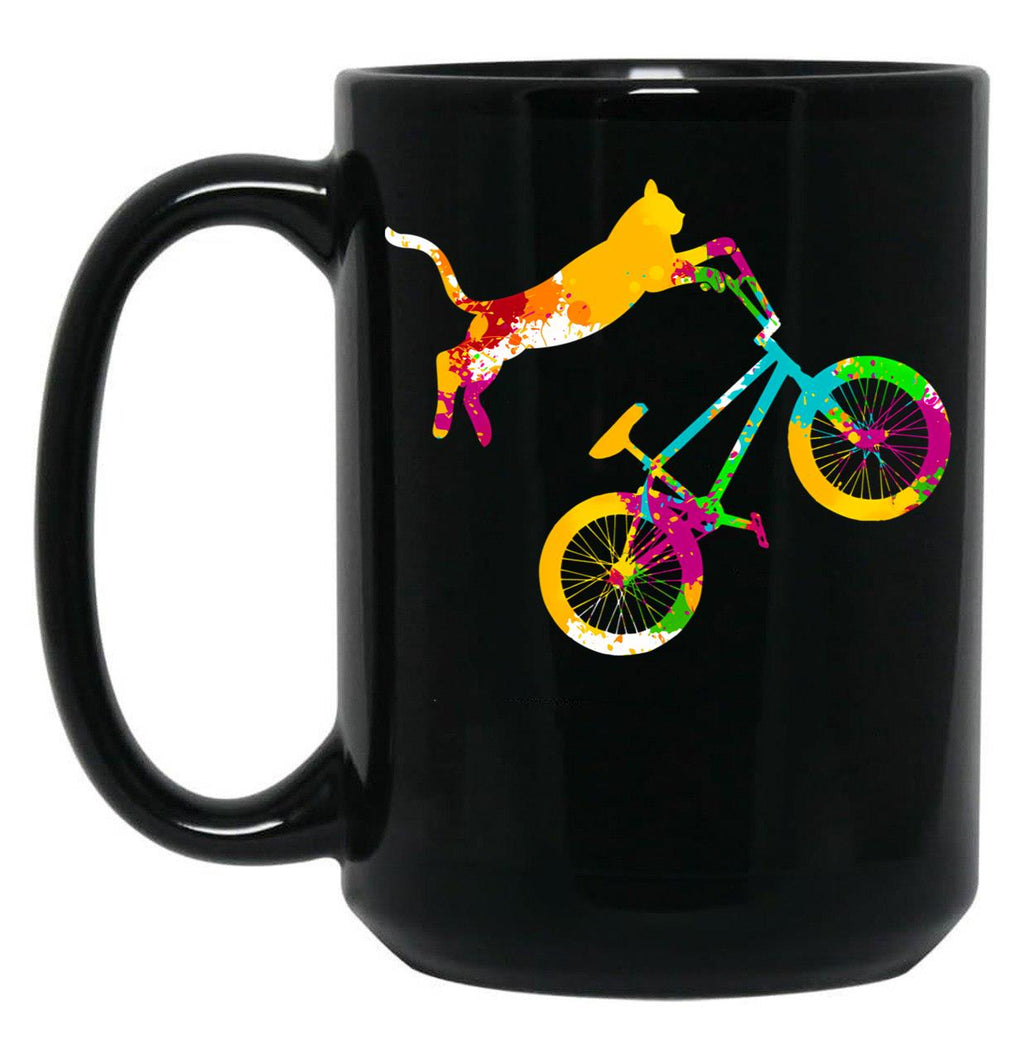 Cat Bmx Black Coffee Mug, Gift Coffee Mug