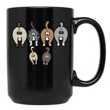 Cat Butt Cat Lovers T-Shirt Cat Mom Cat Dad Funny Jokes T Short Short Sleeve Black Coffee Mug, Gift Coffee Mug