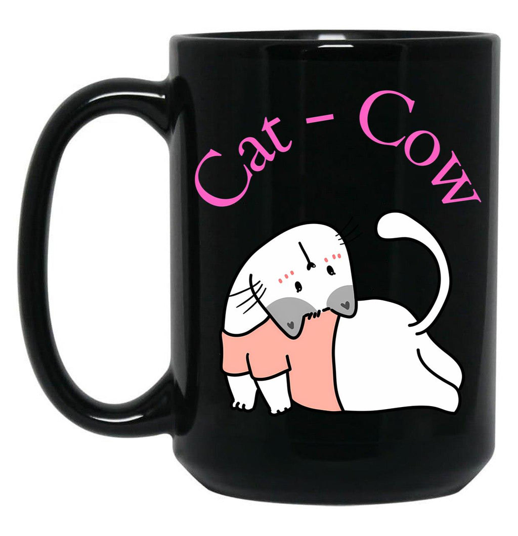 Cat-Cow Black Coffee Mug, Gift Coffee Mug