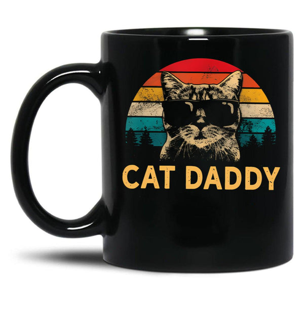 Cat Daddy- Cat Lover Black Coffee Mug, Gift Coffee Mug - Black