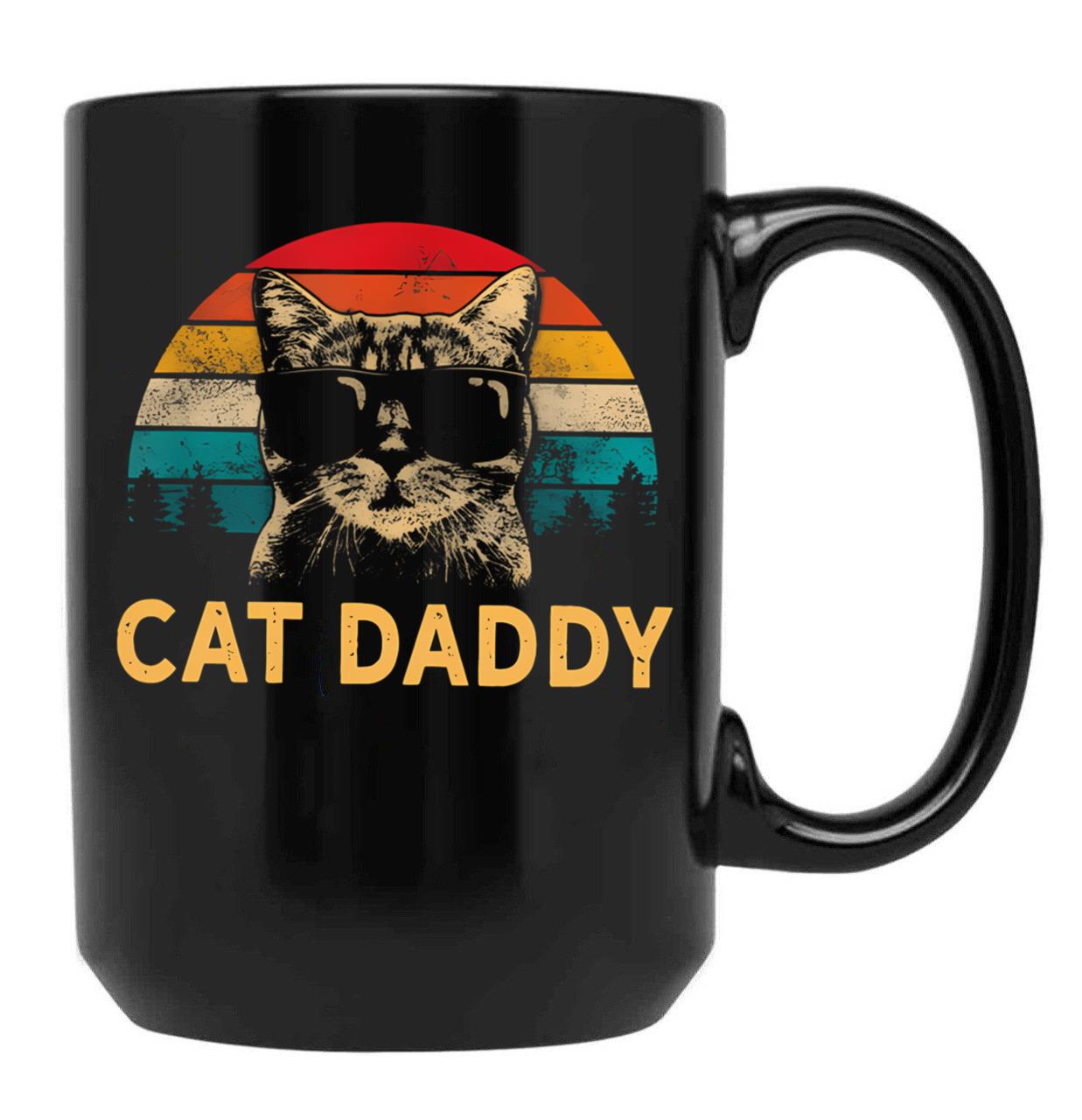 Cat Daddy- Cat Lover Black Coffee Mug, Gift Coffee Mug