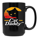 Cat Daddy Shirt Vintage Eighties Style Cat Retro Distressed T-Shirt Black Coffee Mug, Gift Coffee Mug