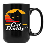 Cat Daddy Shirt Vintage Eighties Style Cat Retro Distressed T-Shirt Black Coffee Mug, Gift Coffee Mug