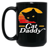 Cat Daddy Shirt Vintage Eighties Style Cat Retro Distressed T-Shirt Black Coffee Mug, Gift Coffee Mug