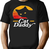 Cat Daddy Shirt Vintage Eighties Style Cat Retro Distressed T-Shirt T-Shirt for Men & Women, T-Shirts Graphic Tee - Black