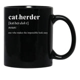 Cat Herder Black Coffee Mug, Gift Coffee Mug - Black