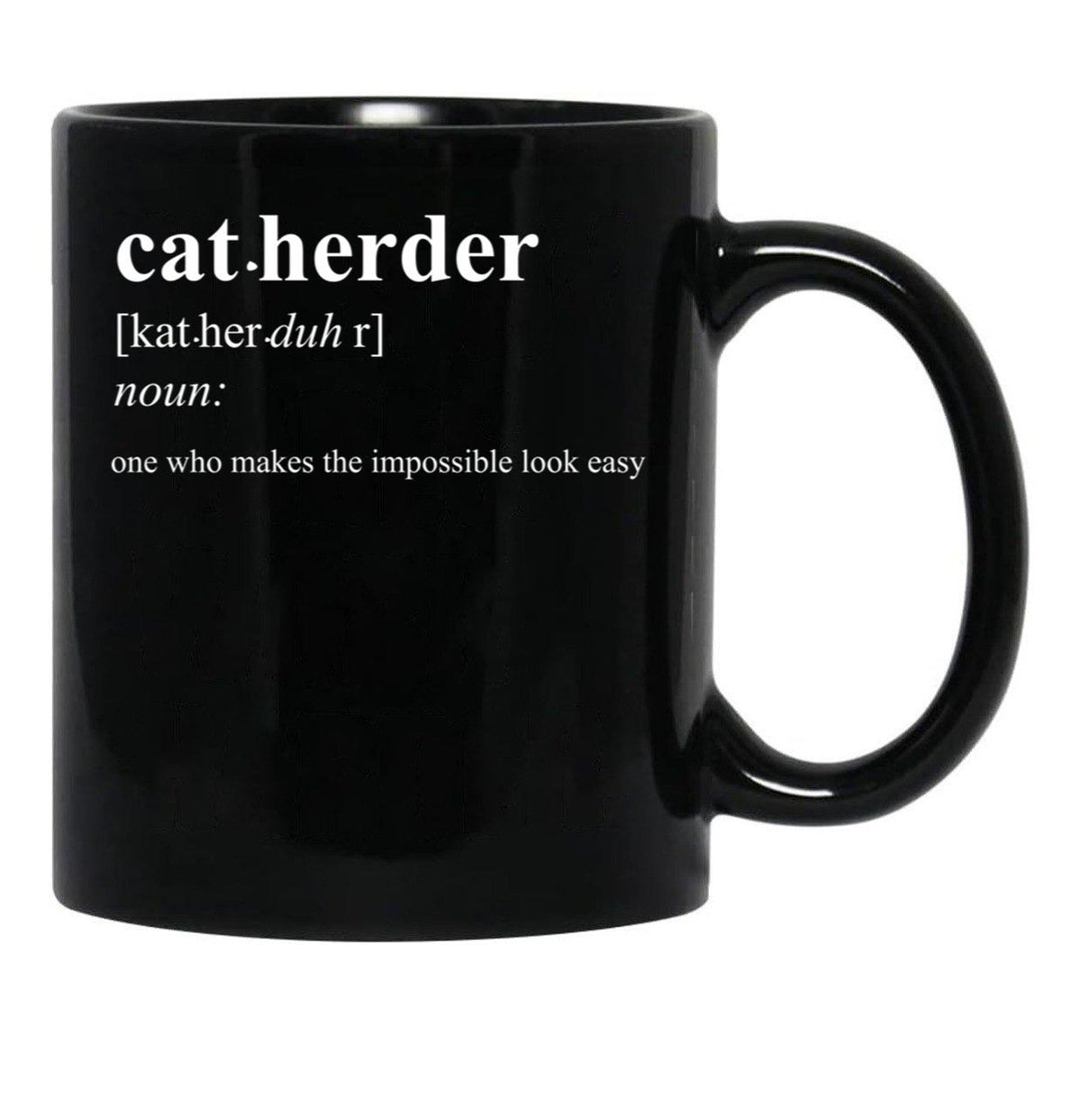 Cat Herder Black Coffee Mug, Gift Coffee Mug - Black