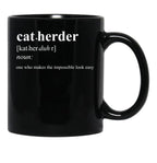 Cat Herder Black Coffee Mug, Gift Coffee Mug - Black