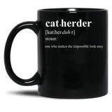 Cat Herder Black Coffee Mug, Gift Coffee Mug - Black