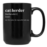 Cat Herder Black Coffee Mug, Gift Coffee Mug