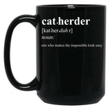 Cat Herder Black Coffee Mug, Gift Coffee Mug