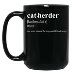 Cat Herder Black Coffee Mug, Gift Coffee Mug
