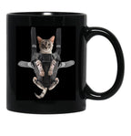 Cat In Baby Carrier Black Coffee Mug, Gift Coffee Mug - Black