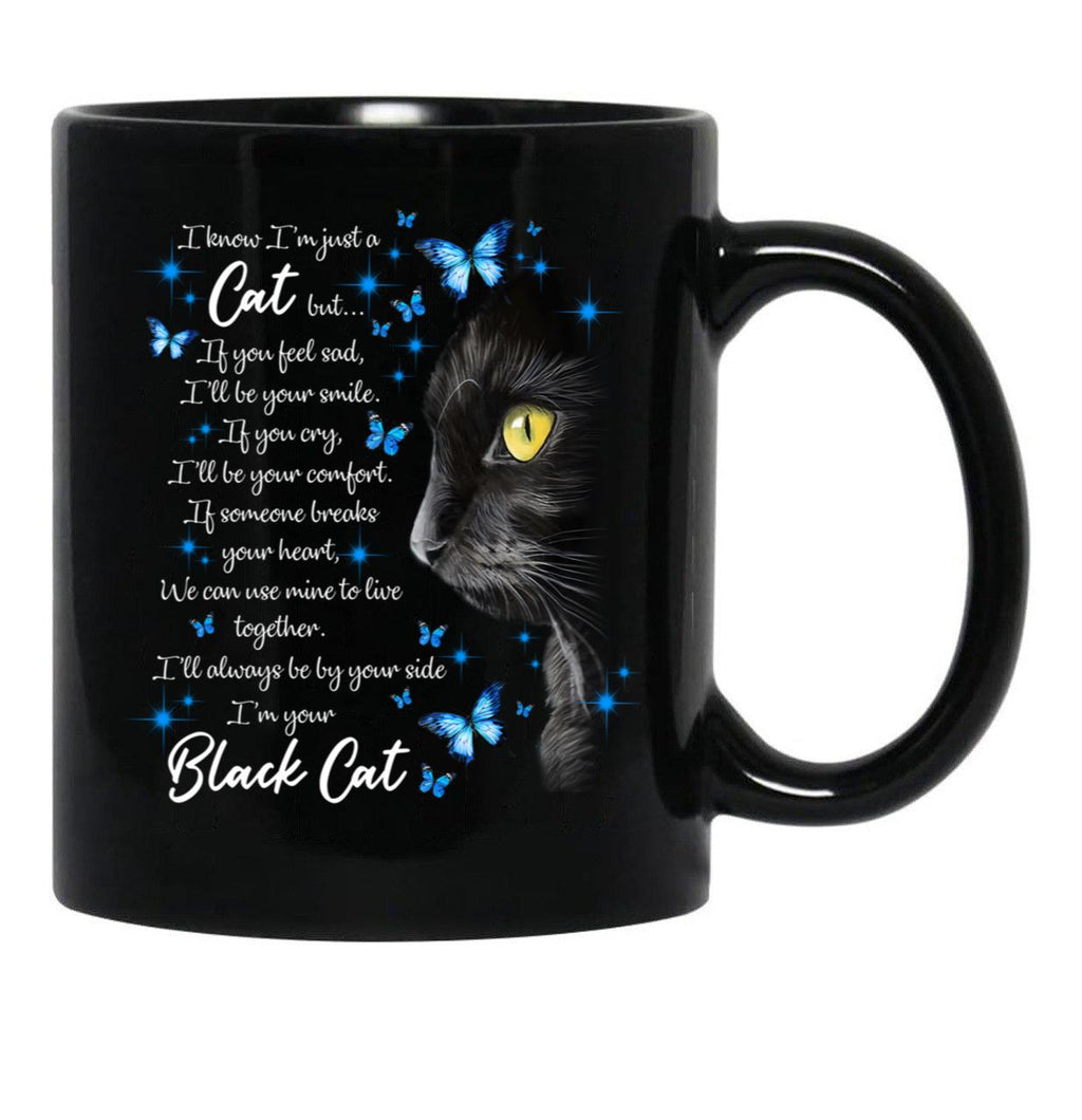 Cat Is My Friend Black Coffee Mug - Black