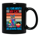 Cat Lover Gift Black Coffee Mug, Gift Coffee Mug - Black