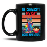 Cat Lover Gift Black Coffee Mug, Gift Coffee Mug - Black