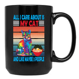 Cat Lover Gift Black Coffee Mug, Gift Coffee Mug