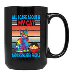 Cat Lover Gift Black Coffee Mug, Gift Coffee Mug