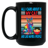 Cat Lover Gift Black Coffee Mug, Gift Coffee Mug