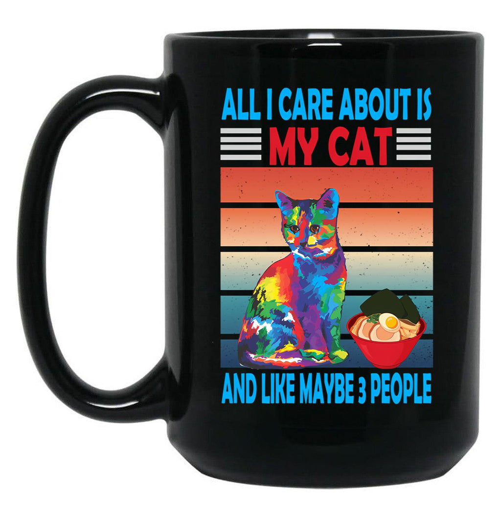 Cat Lover Gift Black Coffee Mug, Gift Coffee Mug