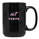 Cat Mom Cat Momy Cat Mother Black Coffee Mug, Gift Coffee Mug