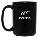 Cat Mom Cat Momy Cat Mother Black Coffee Mug, Gift Coffee Mug