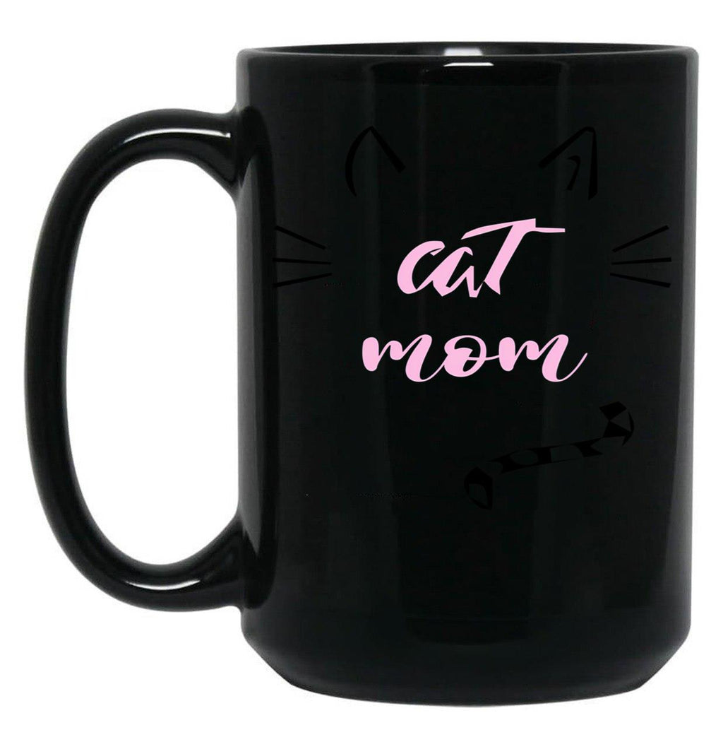 Cat Mom Cat Momy Cat Mother Black Coffee Mug, Gift Coffee Mug
