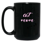 Cat Mom Cat Momy Cat Mother Black Coffee Mug, Gift Coffee Mug
