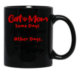 Cat Mom Some Days I Amaze Myself Other Days I Put My Keys In The Fridge Mothers Day Birthday National Cat Day Black Coffee Mug, Gift Coffee Mug - Black