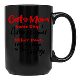Cat Mom Some Days I Amaze Myself Other Days I Put My Keys In The Fridge Mothers Day Birthday National Cat Day Black Coffee Mug, Gift Coffee Mug