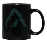 Cat Mom Yoga Black Coffee Mug, Gift Coffee Mug - Black