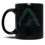 Cat Mom Yoga Black Coffee Mug, Gift Coffee Mug - Black