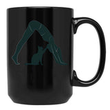 Cat Mom Yoga Black Coffee Mug, Gift Coffee Mug