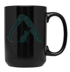 Cat Mom Yoga Black Coffee Mug, Gift Coffee Mug