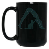 Cat Mom Yoga Black Coffee Mug, Gift Coffee Mug