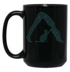 Cat Mom Yoga Black Coffee Mug, Gift Coffee Mug