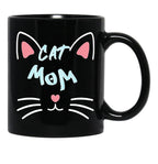 Cat Mom (8) Black Coffee Mug, Gift Coffee Mug - Black