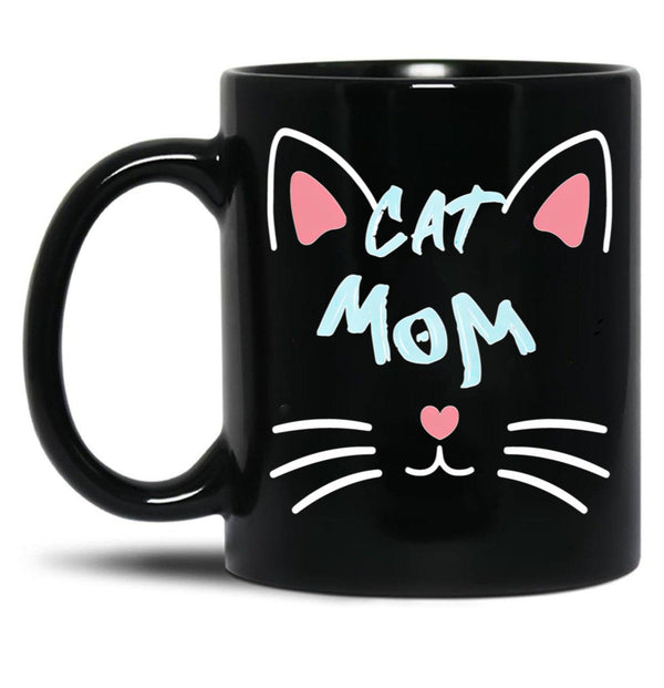 Cat Mom (8) Black Coffee Mug, Gift Coffee Mug - Black