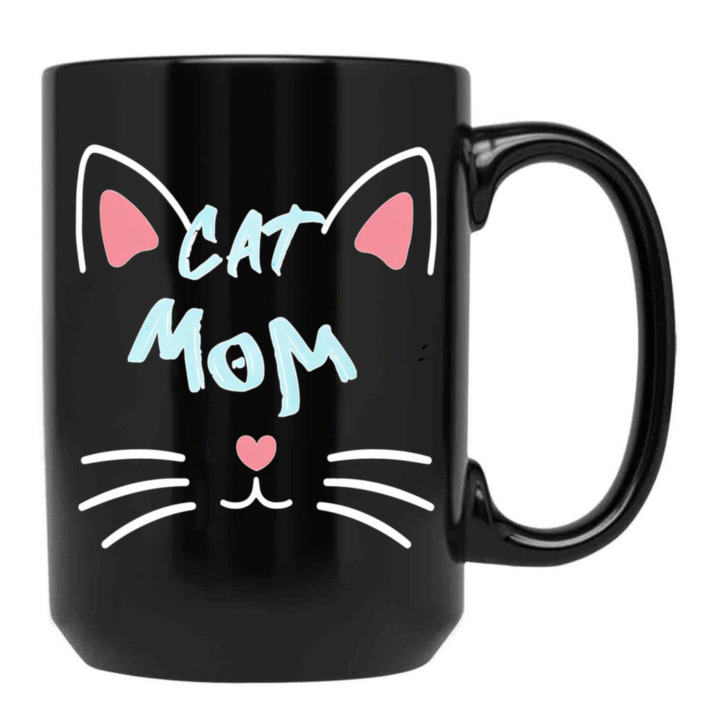 Cat Mom (8) Black Coffee Mug, Gift Coffee Mug