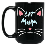 Cat Mom (8) Black Coffee Mug, Gift Coffee Mug