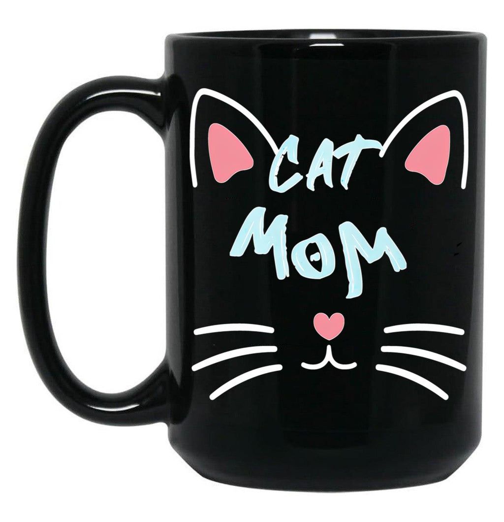 Cat Mom (8) Black Coffee Mug, Gift Coffee Mug