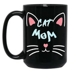 Cat Mom (8) Black Coffee Mug, Gift Coffee Mug